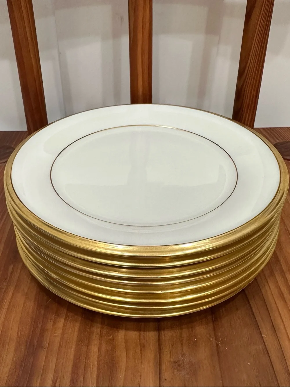 Set of 8 Lenox Eternal Gold Rim Bread & Butter Plates